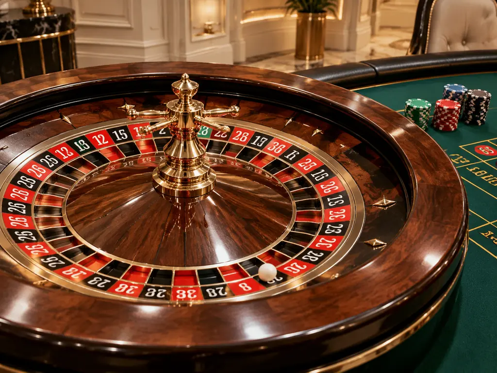 Roda roulette Eropa dilihat dekat